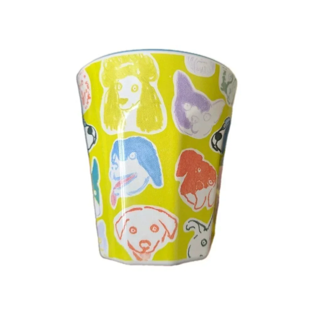 Anthropologie Tumbler Set Melamine Set of 4 Dogs Puppies Theme